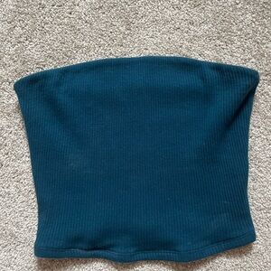 Garage Teal Ribbed Top